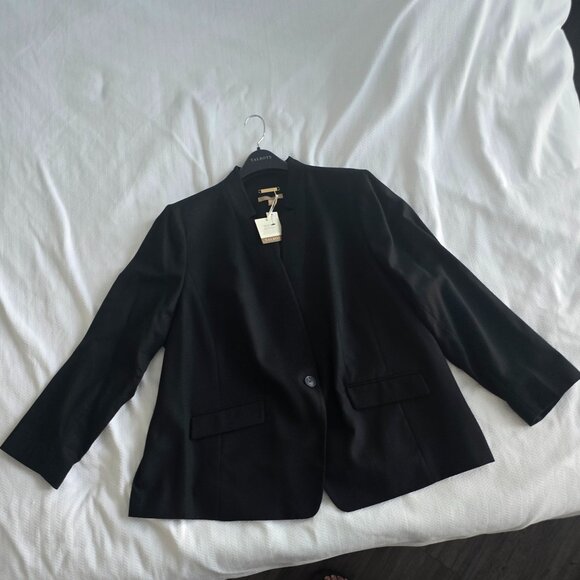 NWT Talbots Black Virgin Wool Notch Collar Single Button Blazer 24W - Picture 2 of 14